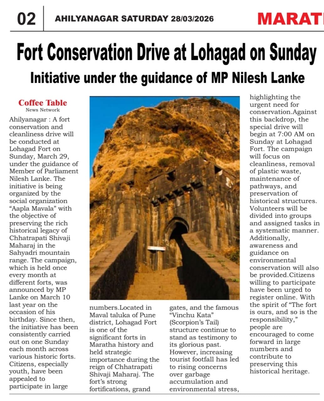 Fort Conservation Drive at Lohagad on Sunday